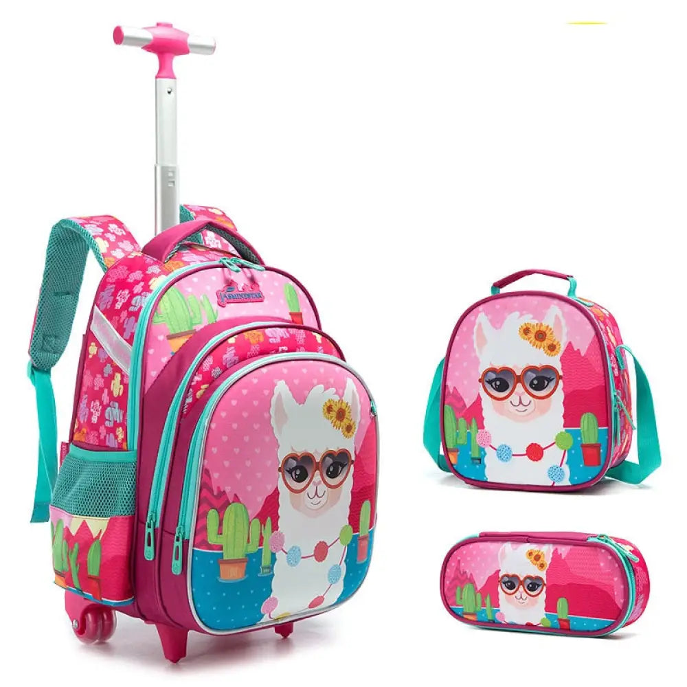 Kit Escolar com Mochila Escolar Infantil de Rodinhas Dupla, Lancheira e Estojo