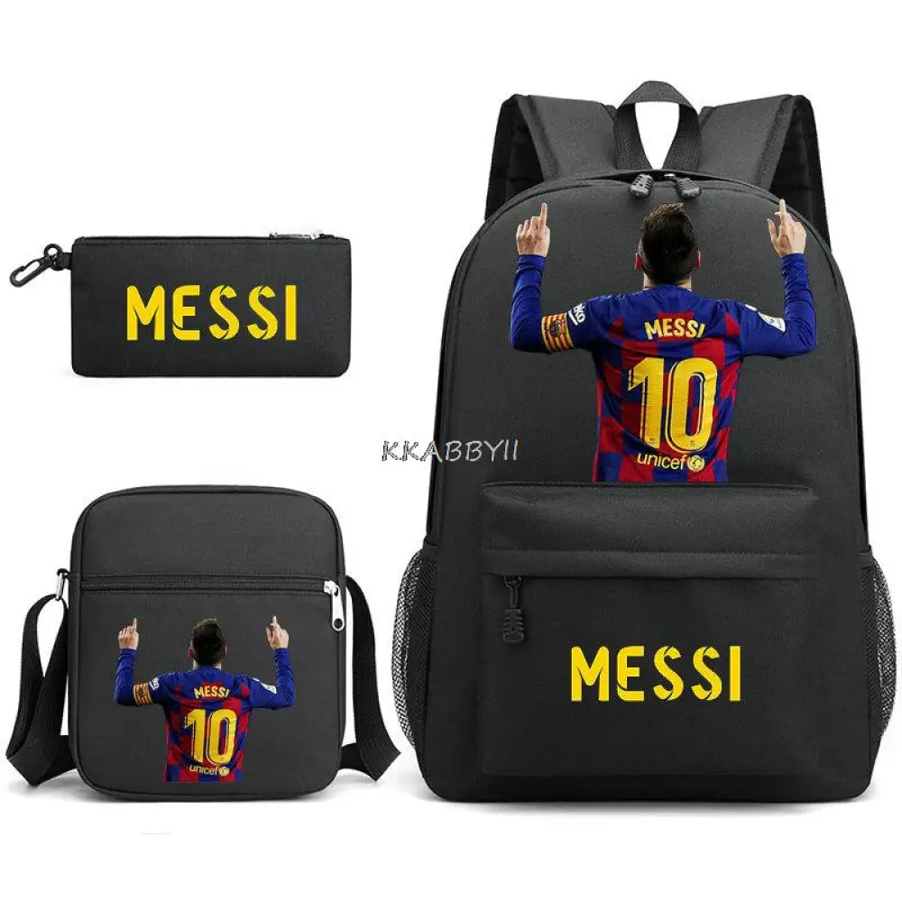 Kit Escolar do M10 Com 3 Peças - Mochila, Bolsa de Ombro e Estojo