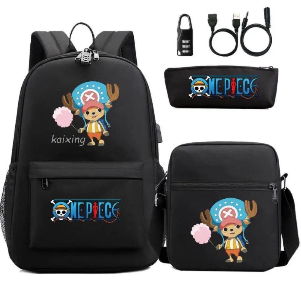 Mochila Escolar Infantil OP com Lancheira e Estojo Kit 3 Peças